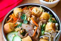Vietnamese Noodle Salad with Crispy Rolls