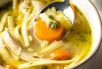Golden Broth Chicken Noodle Delight
