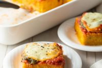 Cheesy Margherita Polenta Bake