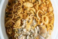 Velvety Crockpot Green Bean Casserole with Cream Cheese