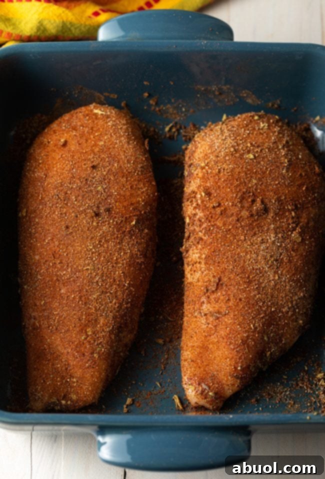 breasts coated in seasonings