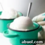 A serving of homemade coconut milk ice cream in a bowl.