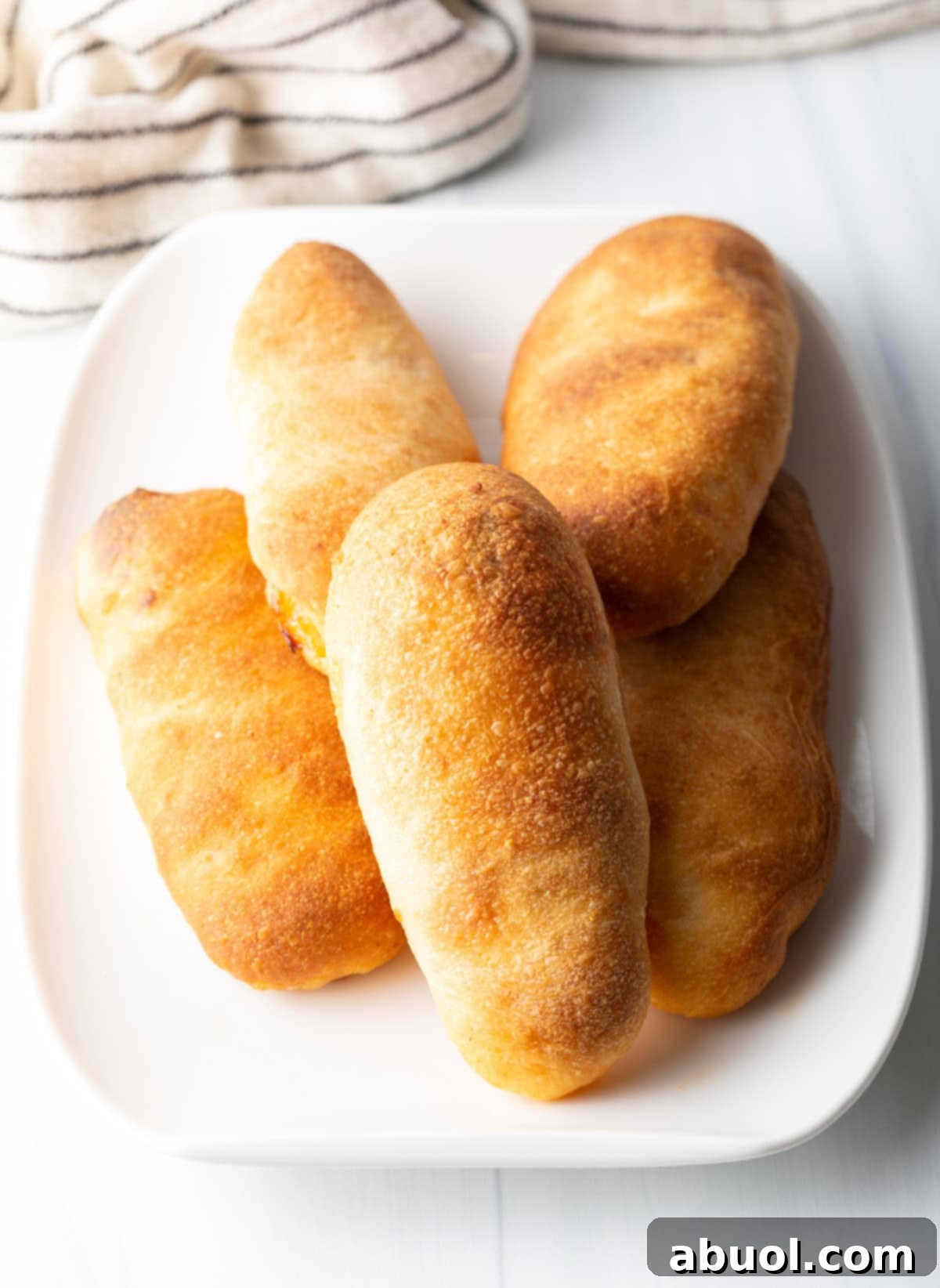 platter of homemade pepperoni rolls freshly baked