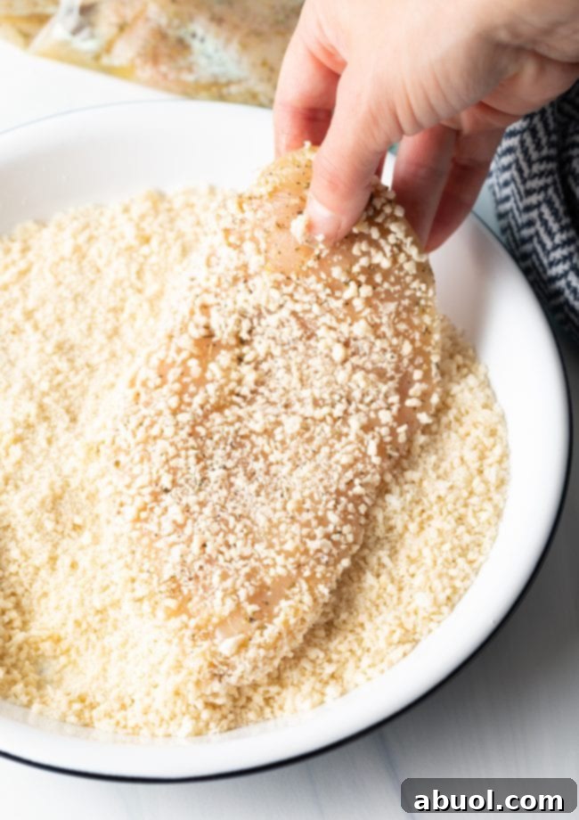 Italian Chicken Cutlets - thin breasts coated in Italian marinade and Panko