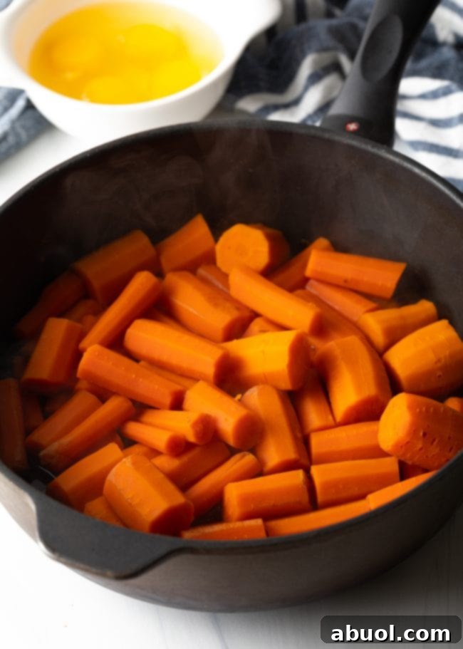 black pot with sliced carrots