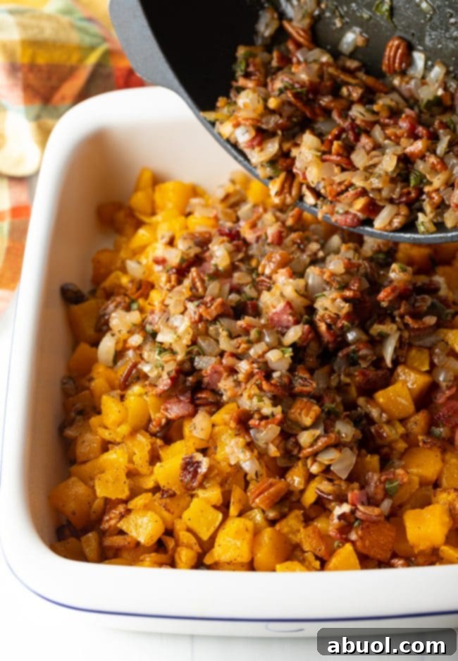 combining ingredients in a baking dish