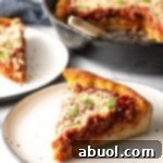 Finished Cast Iron Deep Dish Pizza