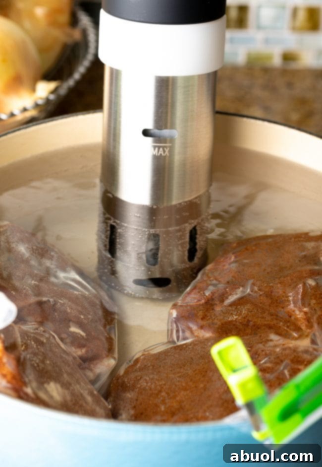 sous vide in water with pork chops