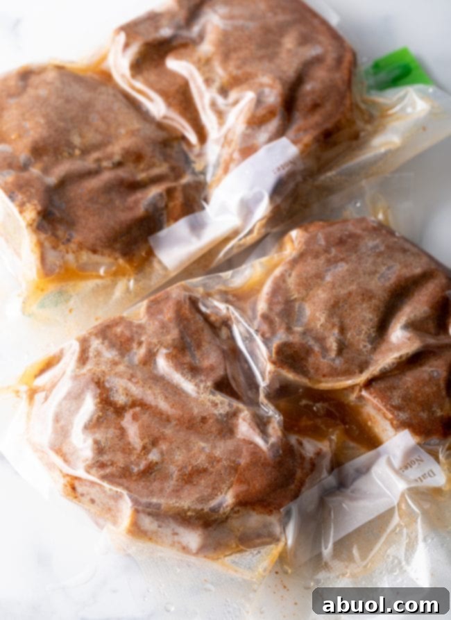 pork chops in bags ready to sous vide