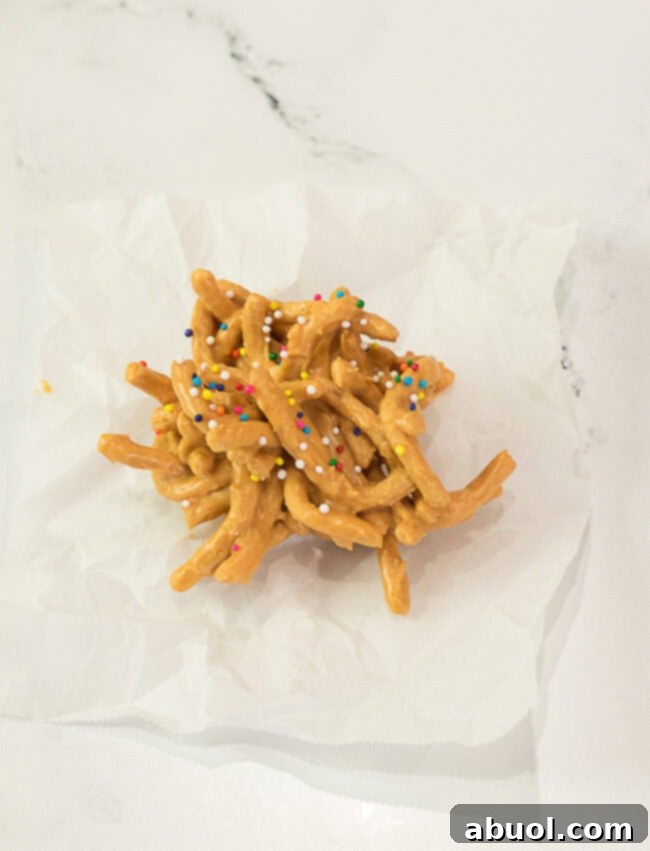 drop mixture onto wax paper