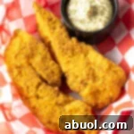 Crispy cornmeal fried fish, perfectly golden brown and inviting.