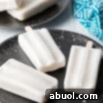 A small image showcasing the finished coconut milk popsicles.