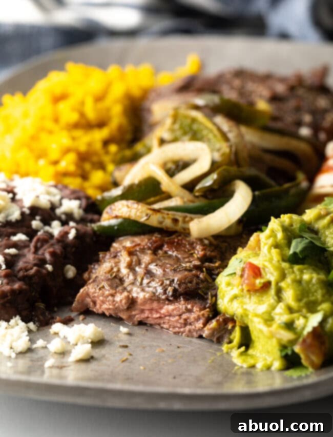 Tampiquena Mexican Steak with peppers and onion
