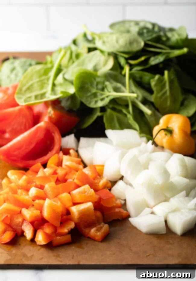 Ingredients chopped on a cutting board.