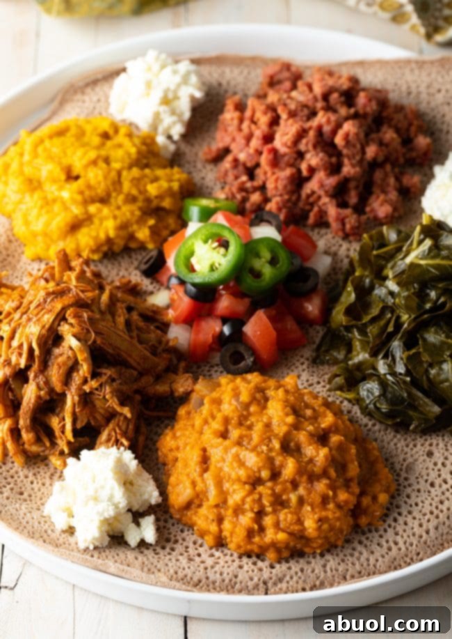 Ethiopian Recipes on family share platter.