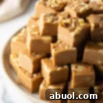 Small square of maple walnut fudge