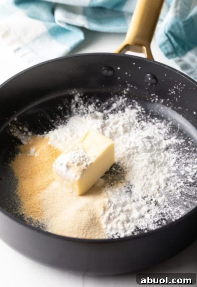 Delicious Homemade Beef Gravy 5 Butter and flour in a deep skillet.