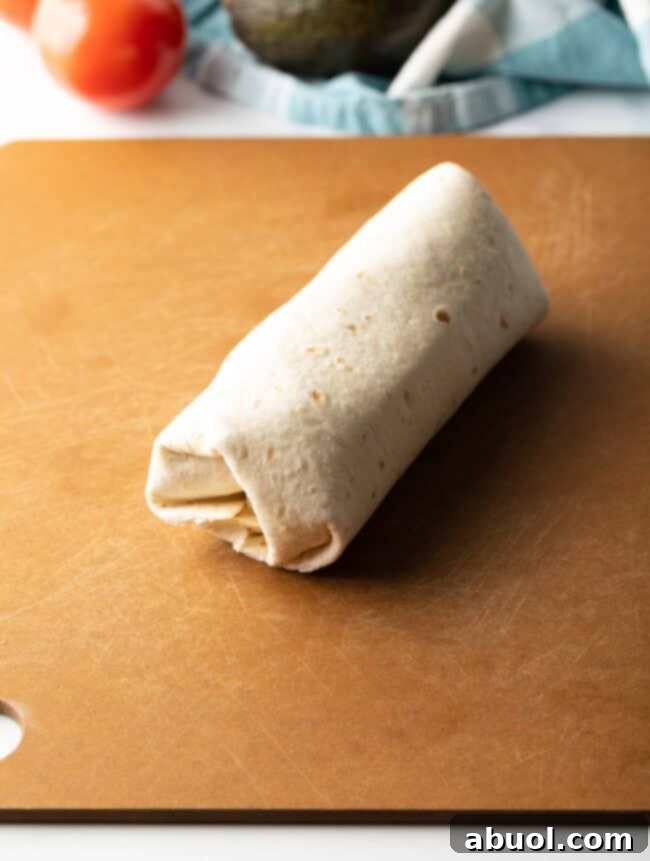 Tortilla rolled into a burrito-like wrap.