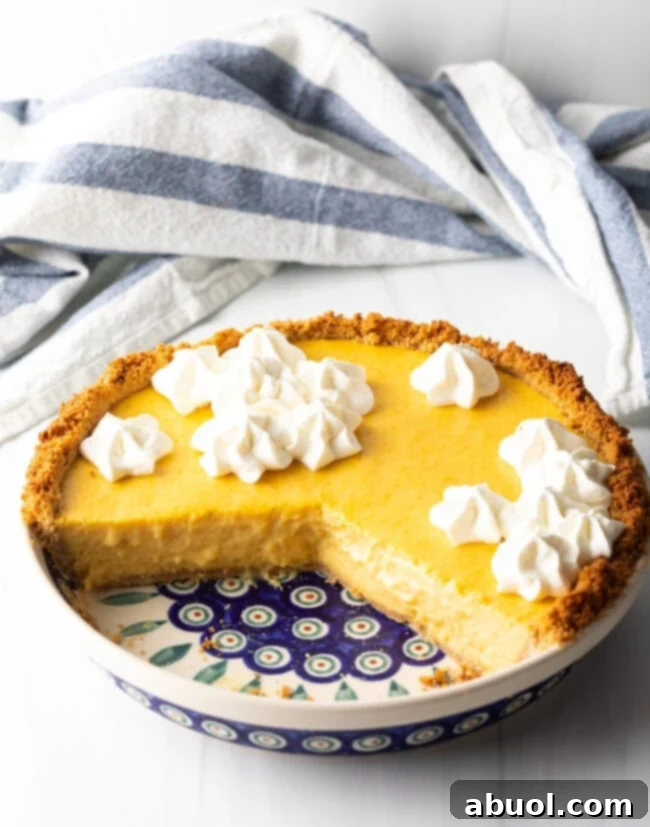 Mango pie with one-third removed.