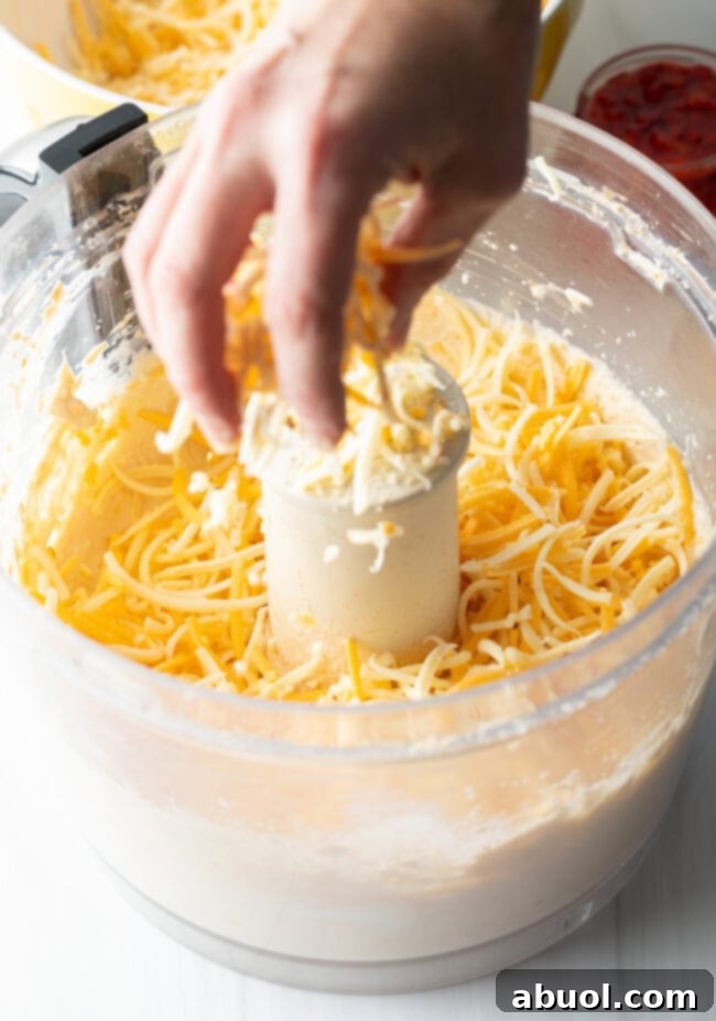 add extra cheese to the food processor