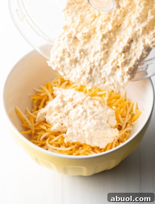 add the pureed cheese to more shredded cheese