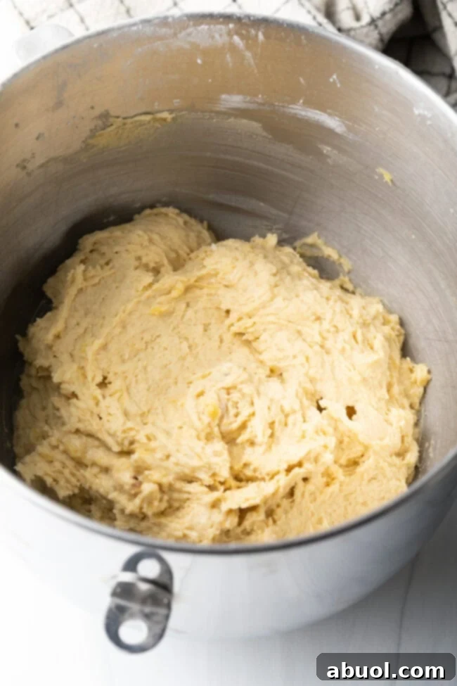 Metal bowl of batter.