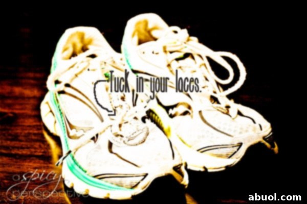 tuck in your shoe laces so they dont come undone while running 