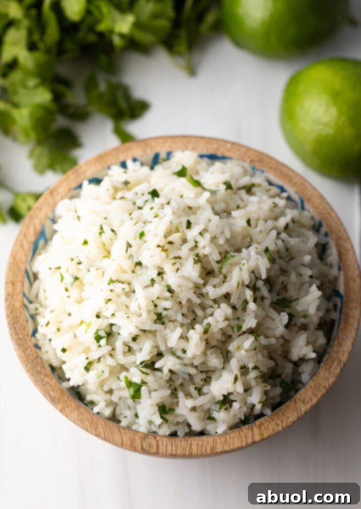 Bowl of copycat chipotle rice.