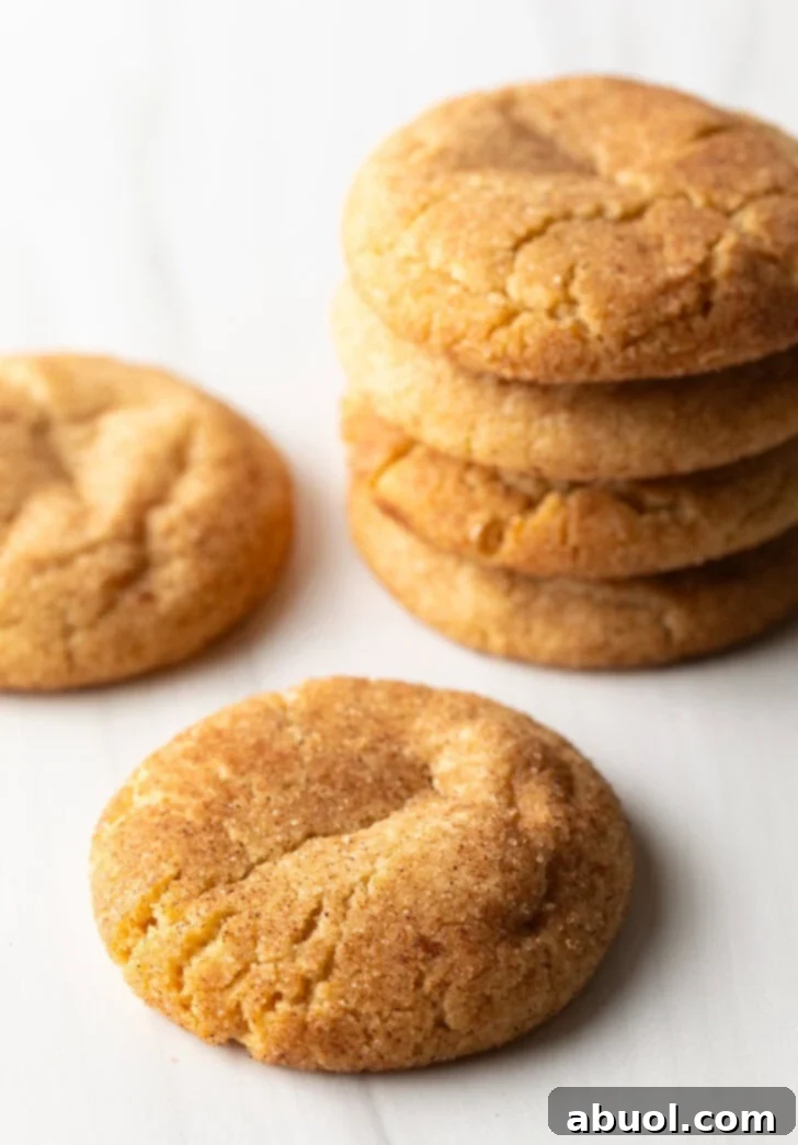 4 cookies stacked in the background, 2 cookies are around the cookies.