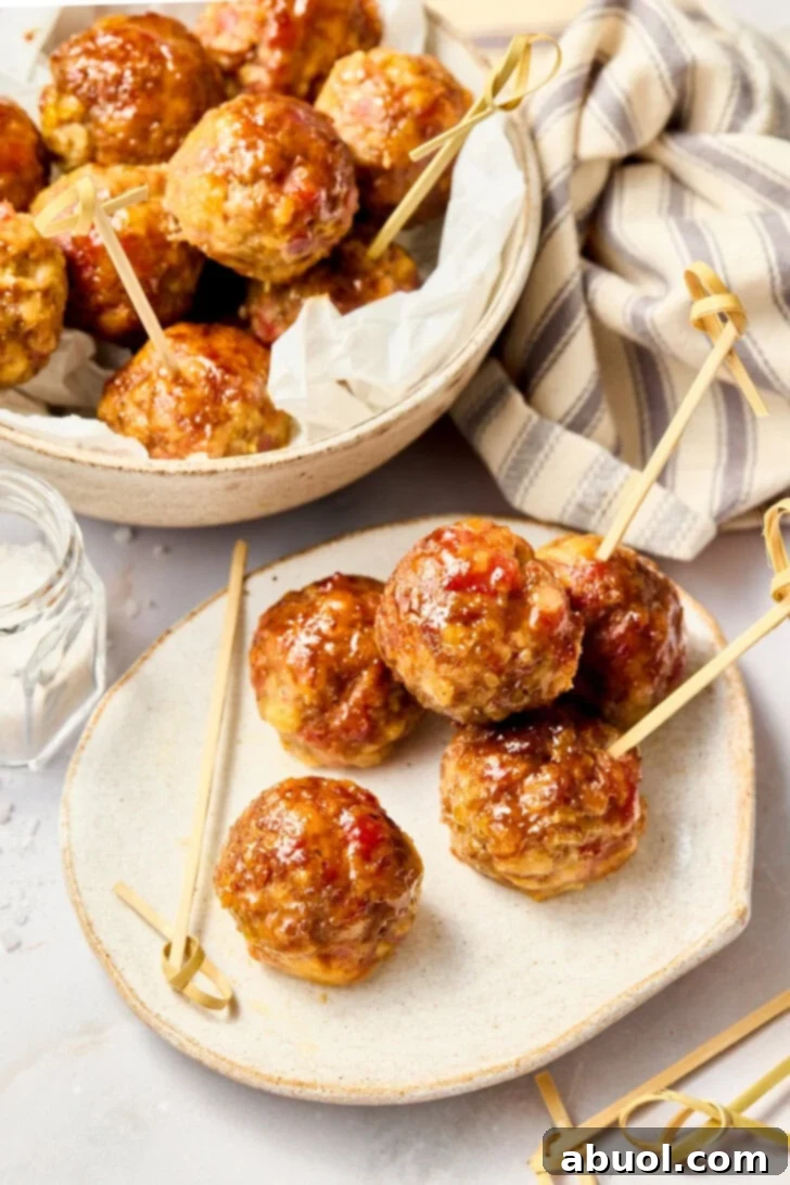 Spiced Apple Swedish Meatballs: A Gluten-Free Fall Delight Apple Butter Meatballs - Gluten Free Meatballs with Apple Glaze on plate