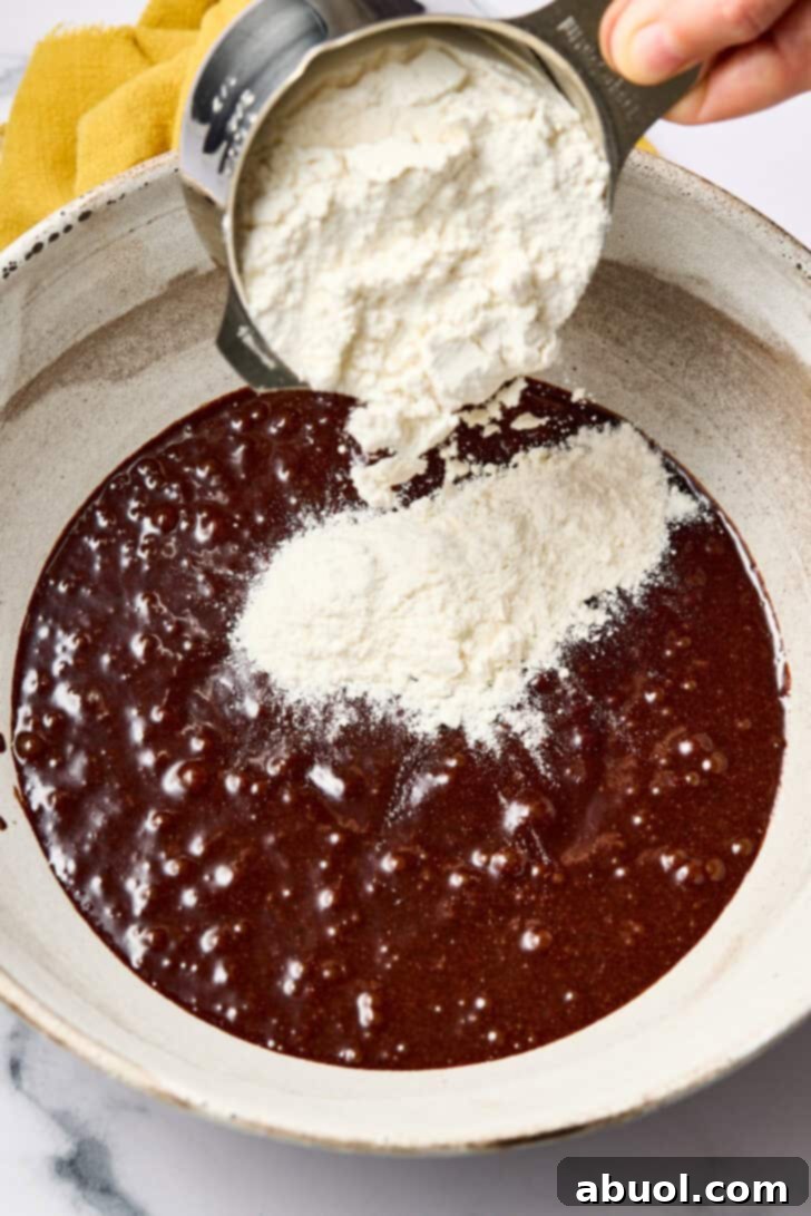 Mocha Crinkle Cookies - making cookie dough in large mixing bowl