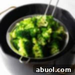 Perfectly boiled broccoli florets ready to be served.
