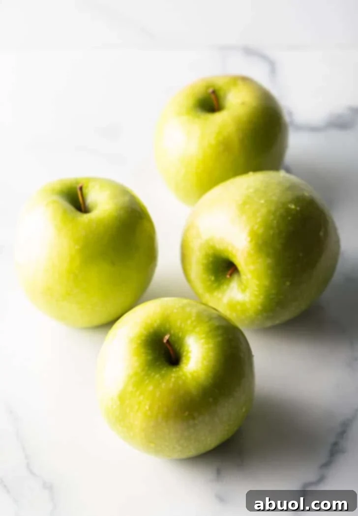 4 whole granny smith apples.