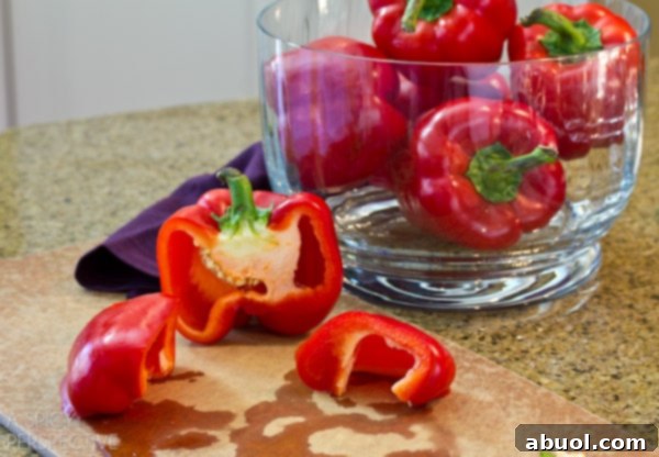 Perfectly Roasted Red Peppers Step by Step