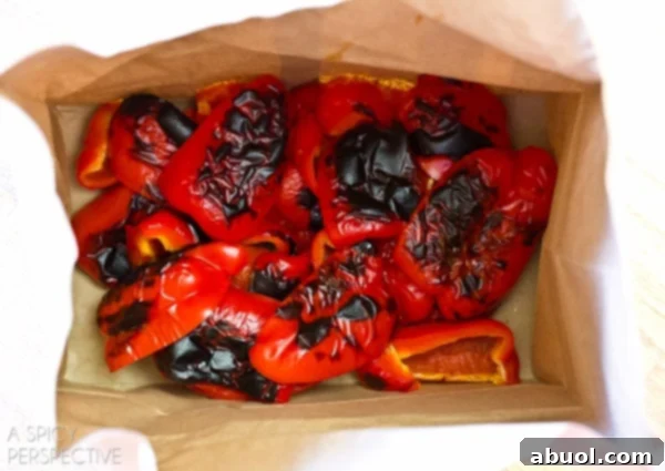 Steaming Roasted Red Peppers for Easy Peeling