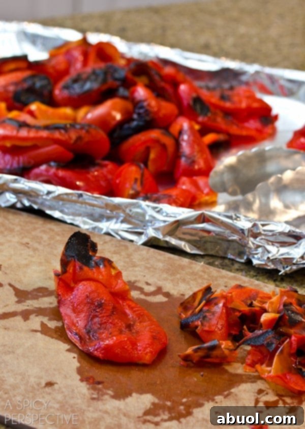 Peeling Roasted Red Peppers: The Final Step