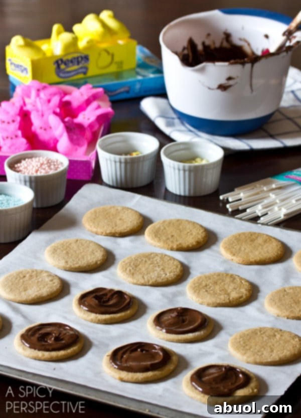 Making Easter S'mores Cookies on a stick - Hands preparing a batch of graham cracker cookies for S'mores.
