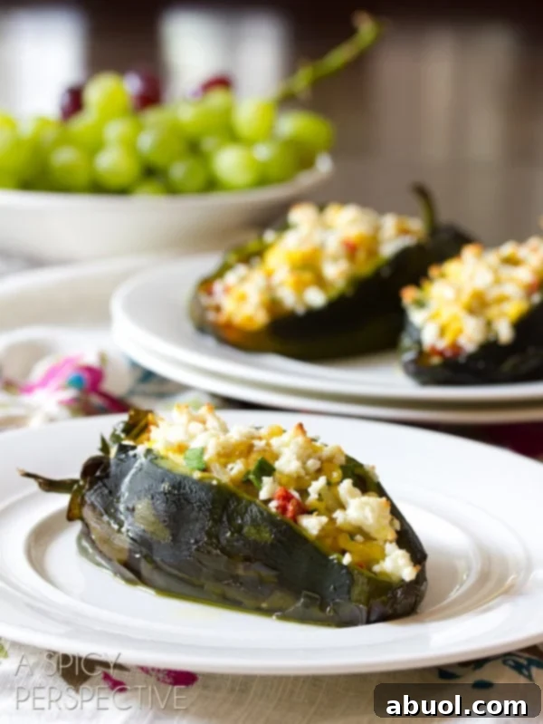 Cheesy Stuffed Poblano Peppers