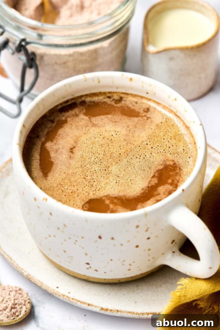 Mexican Mocha Recipe - close up shot with cinnamon, perfect for a warming drink on a cold day