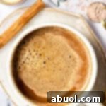 Mexican Mocha Recipe overhead shot with cinnamon
