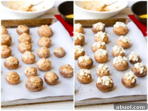 Easy Chorizo and Cheese Stuffed Mushroom Recipe, garnished and ready to serve.