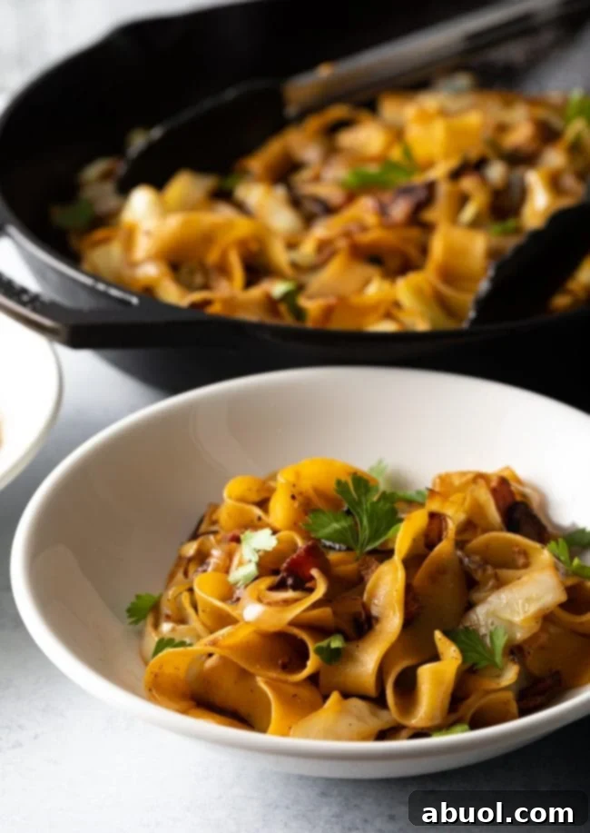 Delicious Hungarian Cabbage and Noodles with Crispy Bacon – A Rustic Delight