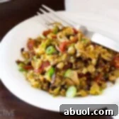 Quinoa Lentil Salad with Crispy Roasted Brussels Sprouts