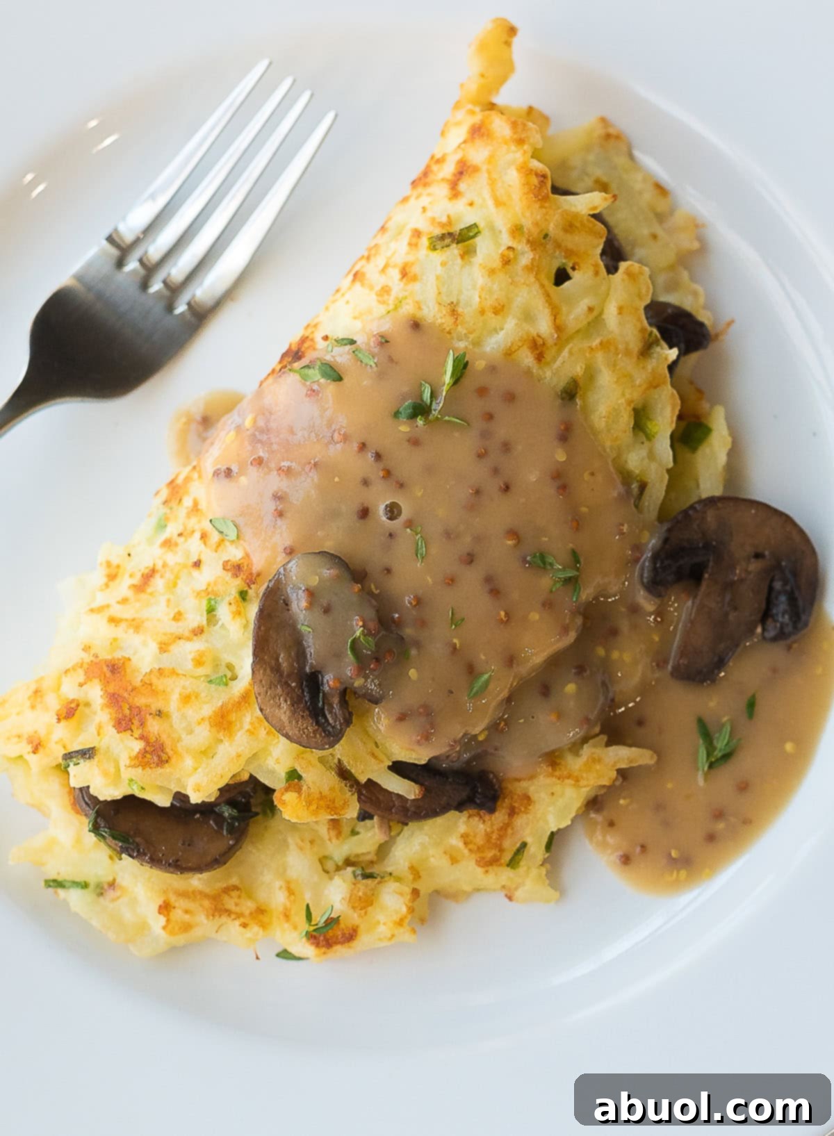How to Make Irish Potato Pancakes with Mushrooms and Whiskey Gravy