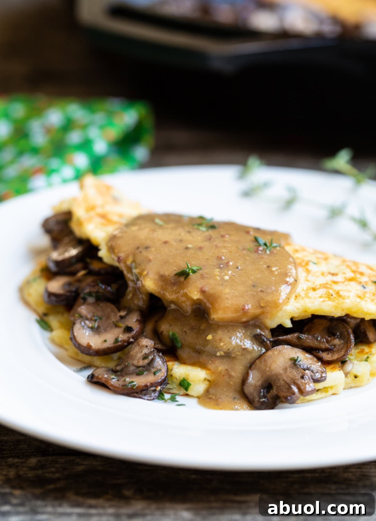 The best Irish Boxty with mushrooms and whiskey gravy