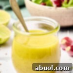 Lime Vinaigrette Recipe with Garlic in jar