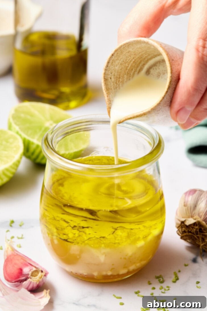 add cream to vinaigrette