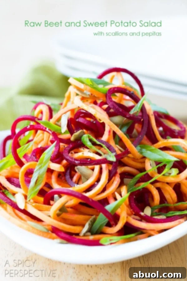 Raw Beet and Sweet Potato Salad #salad #healthy #raw #sweetpotatoes #beets