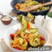 Braised Fennel, Tomato and Bean Zucchini Pasta - A healthy and hearty spring dish
