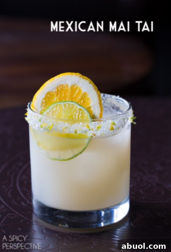 Mexican-Mai-Tai-Cocktail Mexican Mai Tai Cocktail - A vibrant tequila-based cocktail with a citrus salt rim.